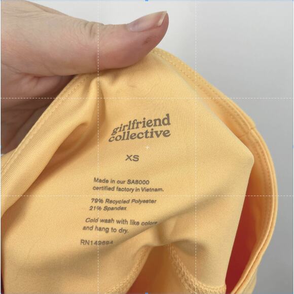 Girlfriend Collective Leggings Womens Size XS High Waist Capri Sunburst Yellow - Picture 7 of 8
